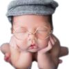Vemonllas Fashion Cute Newborn Baby Boys Girls Photography Props Gentleman Cap Hat with Glasses Set