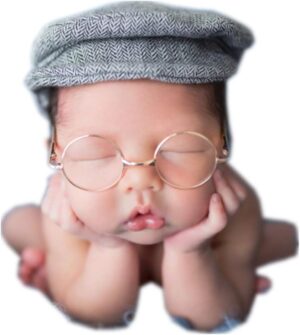 Vemonllas Fashion Cute Newborn Baby Boys Girls Photography Props Gentleman Cap Hat with Glasses Set