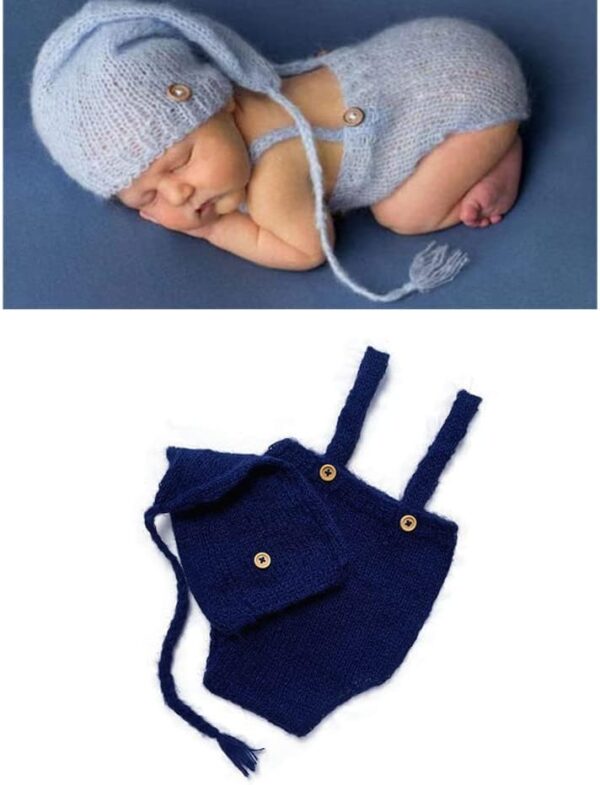 Vemonllas Newborn Photography Props Outfits Girl Boy Mohair Newborn Photoshoot Props Elf Hat Pant Baby Photo Props Outfit