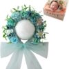 Vemonllas Newborn Photography Props Boys Girls Floral Sitter Hat Baby Photo Props Flowers Bonnet