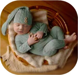Vemonllas Newborn Photography Outfits Girl Newborn Photography Props Boy Sleepy Hat Pant Photoshoot Outfit Baby Photo Prop
