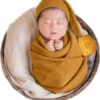 Newborn Baby Photography Props Boy Girl Sleepy Hat and Fabric Wrap Blanket Potato Photo Posing Prop Set