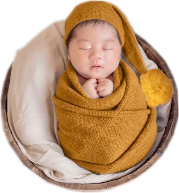 618_0dVdDHL._AC_SL1001 Newborn Baby Photography Props Boy Girl Sleepy Hat and Fabric Wrap Blanket Potato Photo Posing Prop Set