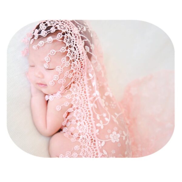 6195mvPdVjL._SL1001 Vemonllas Luxury Newborn Boy Girl Baby Photography Props Wrap Lace Yarn Cloth Blanket (Beige)