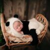 Vemonllas Newborn Photography Props Boys Girls Outfits Mohair Bear Hat Bonnet & Footed Romper Bodysuit Photoshoot Costume Set