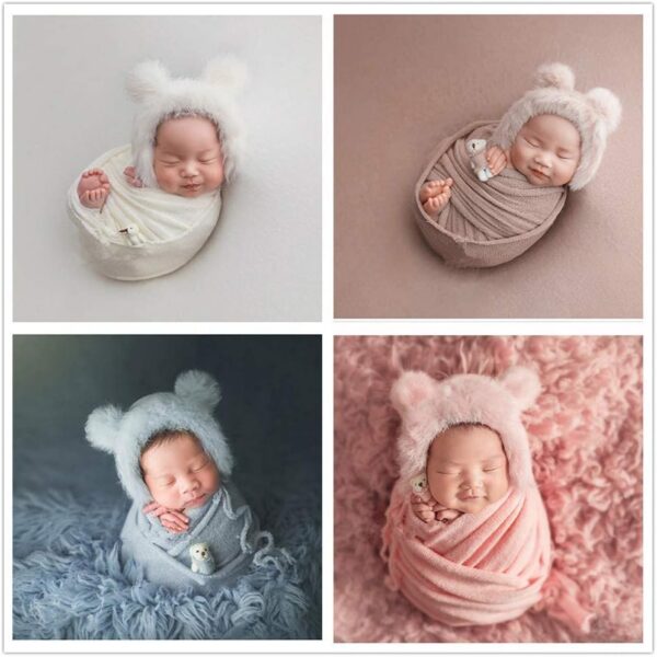 Vemonllas Newborn Photography Props Boys Girls Wrap,Baby Photo Props Soft Knit Blanket Basket Filler Cloth