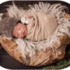 Vemonllas Newborn Photography Props Boys Girls Wrap,Baby Photo Props Soft Knit Blanket Basket Filler Cloth