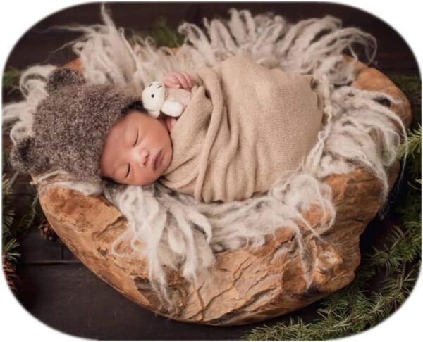 Vemonllas Newborn Photography Props Boys Girls Wrap,Baby Photo Props Soft Knit Blanket Basket Filler Cloth
