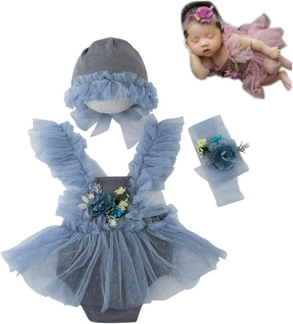 61FsXLZWZWL._AC_SL1001_b6624f25-dfd5-4657-afc0-858ea017bda9 Vemonllas Newborn Photography Props Baby Girls Outfits,Baby Photo Props Soft Lace Headdress Bodysuits Set