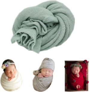 Vemonllas Newborn Photography Props Boys Girls Wrap,Baby Photo Props Soft Knit Blanket Basket Filler Cloth