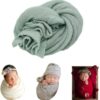 Vemonllas Newborn Photography Props Boys Girls Wrap,Baby Photo Props Soft Knit Blanket Basket Filler Cloth