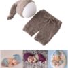 Vemonllas Newborn Photography Props Outfits Girl Boy Baby Photoshoot Props Mohair Sleepy Hat Pant Baby Photo Prop Outfit Sets