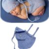 Vemonllas Newborn Photography Props Outfits Girl Boy Mohair Newborn Photoshoot Props Elf Hat Pant Baby Photo Props Outfit