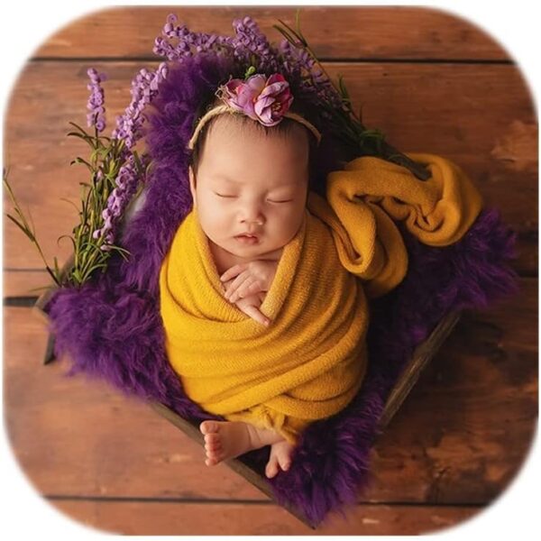 Vemonllas Newborn Photography Props Boys Girls Wrap,Baby Photo Props Soft Knit Blanket Basket Filler Cloth