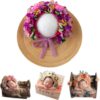 Vemonllas Newborn Photography Props Boys Girls Floral Sitter Hat Baby Photo Props Flowers Bonnet