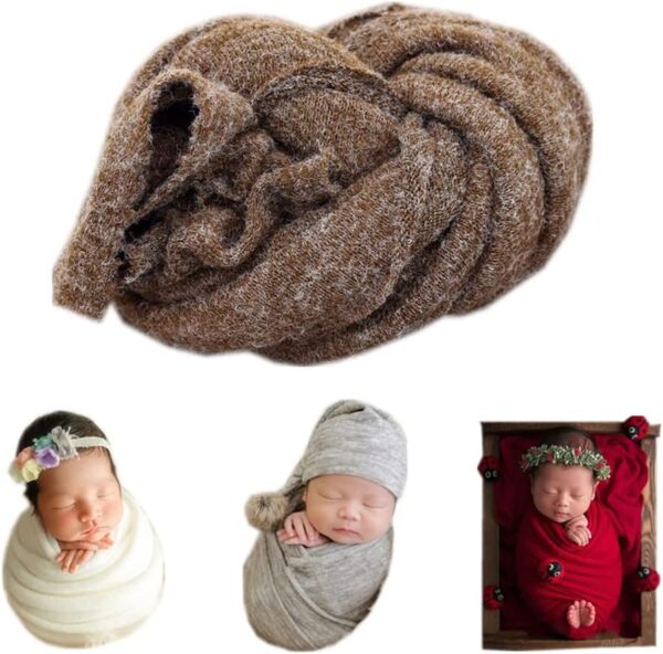 Vemonllas Newborn Photography Props Boys Girls Wrap,Baby Photo Props Soft Knit Blanket Basket Filler Cloth