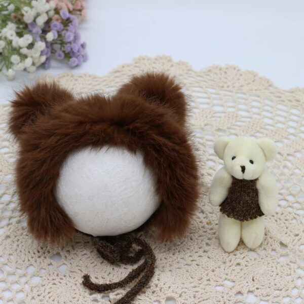 61NBgFkHdJL._AC_SL1001 Vemonllas Newborn Photography Props Outfits Girl Boy Teddy Bear Hat with Wrap Stretch Blanket Baby Photo Props