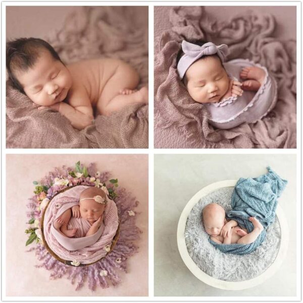 61Oj2c6LVmL._AC_SL1002 Vemonllas Newborn Infant Baby Girls Photography Props Grid Soft Wrap Decorative Blanket Cloth