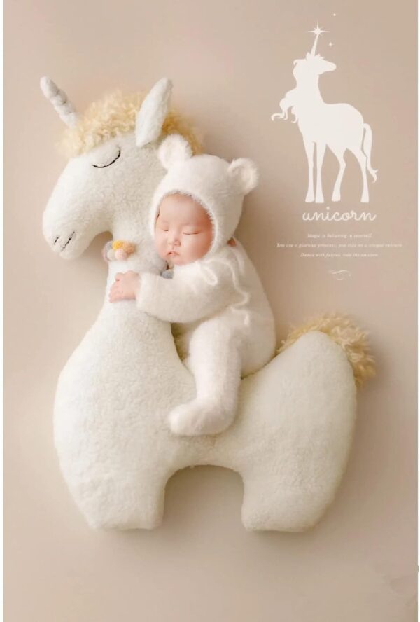 Vemonllas Newborn Photography Props Boys Girls Outfits Mohair Bear Hat Bonnet & Footed Romper Bodysuit Photoshoot Costume Set