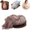 Vemonllas Newborn Infant Baby Girls Photography Props Grid Soft Wrap Decorative Blanket Cloth