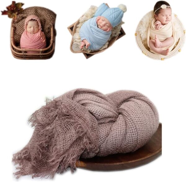 61R92NnaoQL._AC_SL1001 Vemonllas Newborn Infant Baby Girls Photography Props Grid Soft Wrap Decorative Blanket Cloth