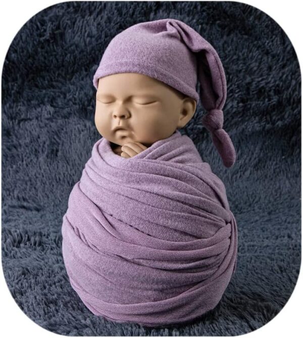 61TGcc4J8iL._AC_SL1001 Vemonllas Newborn Baby Photography Props Outfits Hat Long Ripple Wrap Set for Boys Girls Photoshoot Photos Picture