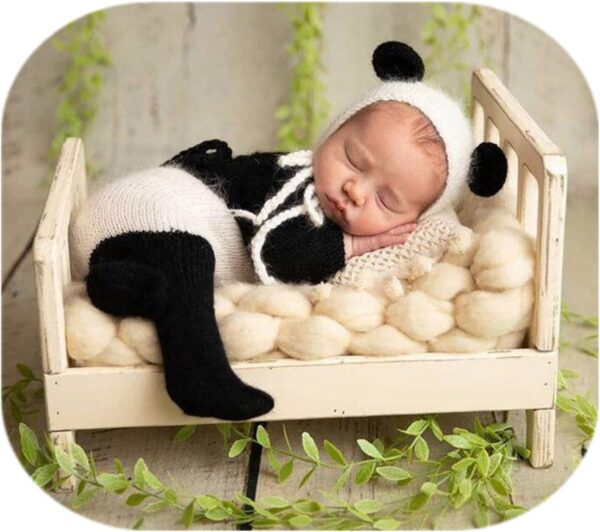 61ZOgyRRksL._AC_SL1500 Vemonllas Newborn Photography Props Boys Girls Outfits Mohair Bear Hat Bonnet & Footed Romper Bodysuit Photoshoot Costume Set