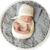 Vemonllas Newborn Baby Photography Props Outfits Hat Long Ripple Wrap Set for Boys Girls Photoshoot Photos Picture