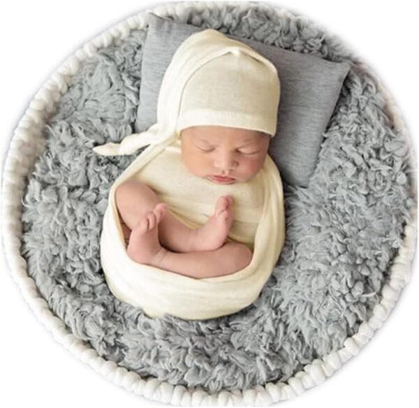 61bdbzCZnjL._AC_SL1001 Vemonllas Newborn Baby Photography Props Outfits Hat Long Ripple Wrap Set for Boys Girls Photoshoot Photos Picture