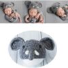 Vemonllas Newborn Photography Props Boys Girls Mohair Elephant Hat Bonnets Baby Photo Prop Crochet Knitted Cap