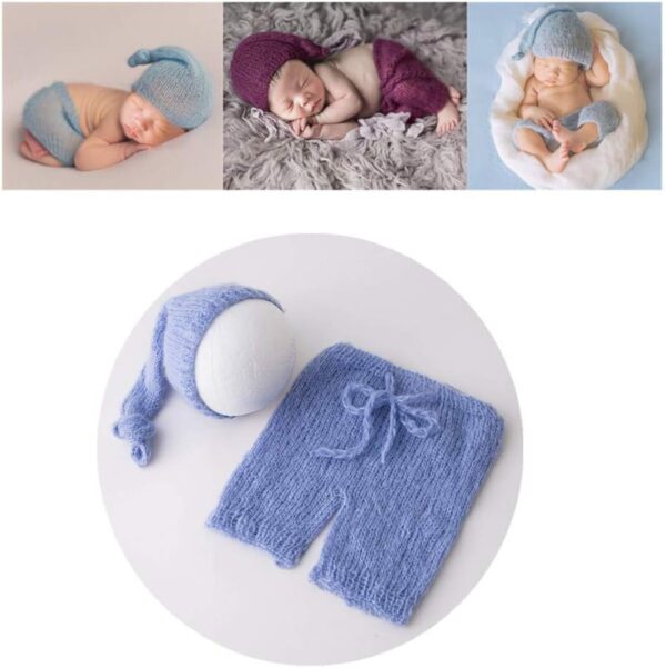 61c31HpT6TL._AC_SL1001 Vemonllas Newborn Photography Props Outfits Girl Boy Baby Photoshoot Props Mohair Sleepy Hat Pant Baby Photo Prop Outfit Sets