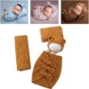 Vemonllas Newborn Baby Boy Girl Photography Props Bow Wrap, Posing Aid, Hat and Blanket Set of 4 Pcs