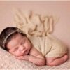 Vemonllas Newborn Photography Props Wrap Stretch Long Ripple Blanket Yarn Baby Photo Props Boy Girl Cloth Fabric Layer