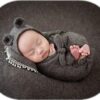 Vemonllas Newborn Baby Boy Girl Photography Props Bow Wrap, Posing Aid, Hat and Blanket Set of 4 Pcs