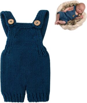 Vemonllas Newborn Photography Props Boys Girls Outfits Crochet Knitted Mohair Romper Baby Photo Props Open Back Bodysuits