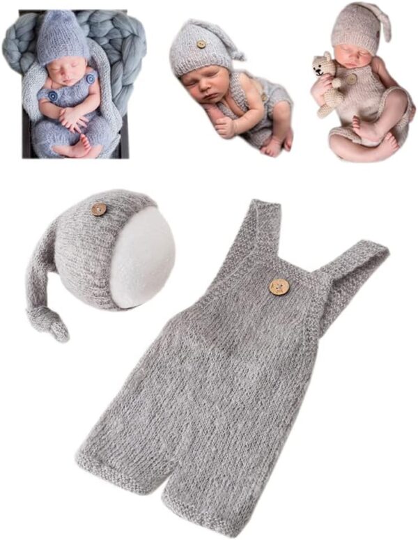 61q6EULQdOL._AC_SL1001 Vemonllas Fashion Cute Newborn Boy Girls Baby Costume Outfits Photography Props Hat Pants