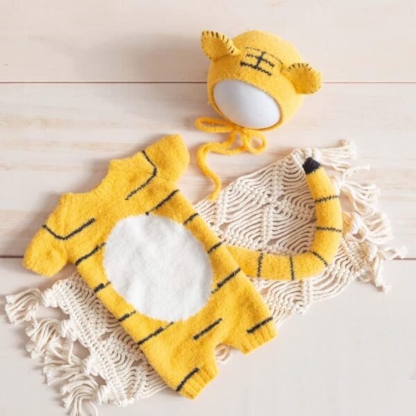 61rINZnqetL._AC_SL1001 Vemonllas Newborn Photography Props Outfits Girl Tiger Hat Romper Tail Newborn Boy Photoshoot Outfit Baby Photo Prop