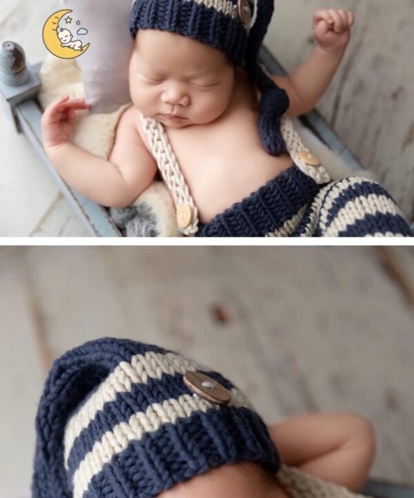 Vemonllas Fashion Cute Newborn Boy Girls Baby Costume Outfits Photography Props Hat Pants