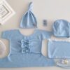 Vemonllas Newborn Photography Props Outfit Boy Girls Hat,Bow Wrap,Posing Aid Moon,Flower Headdress Baby Photo Props Pack of 5