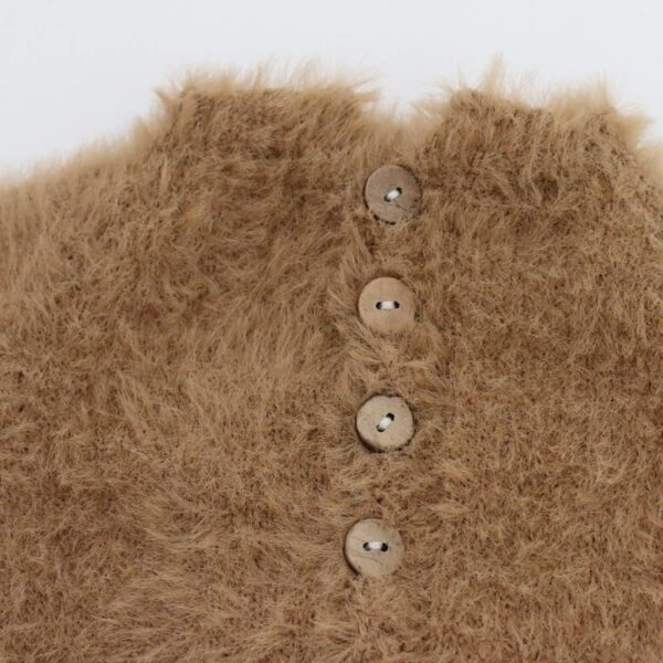 Vemonllas Newborn Photography Props Boys Girls Outfits Mohair Bear Hat Bonnet & Footed Romper Bodysuit Photoshoot Costume Set