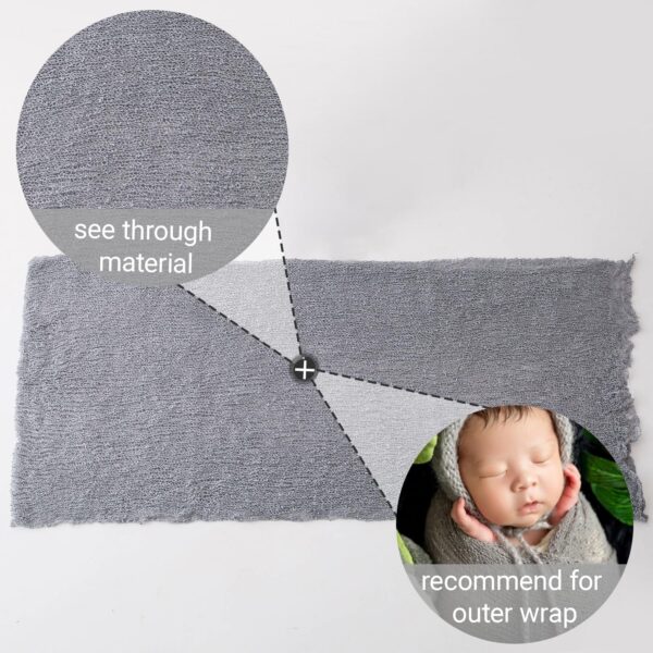 81GloiVkJ1L._AC_SL1500 Newborn Baby Photography Props Outfits Hat Long Ripple Wrap Set for Boys Girls Photography (Light Gray)