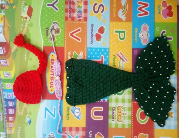 Vemonllas Newborn Photography Props Girls Star Headband, Bra & Mermaid Tail Baby Photoshoot Prop Outfits (Green)