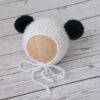 Vemonllas Newborn Photography Props Boys Girls Outfits Mohair Bear Hat Bonnet & Footed Romper Bodysuit Photoshoot Costume Set