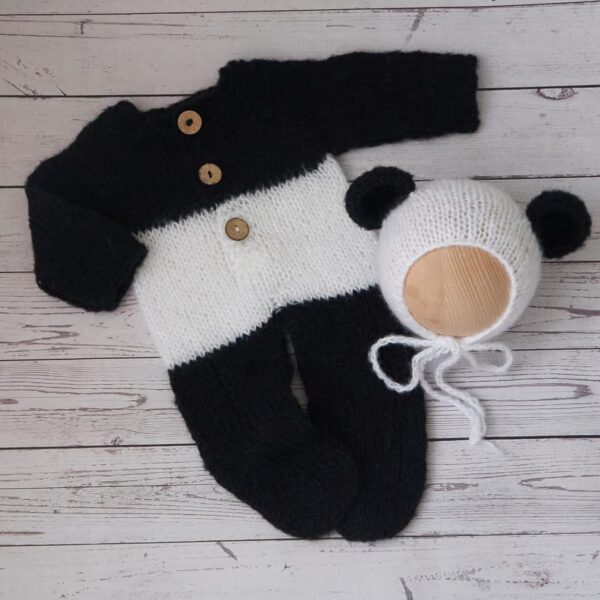 81W-6DtJ9mL._AC_SL1500 Vemonllas Newborn Photography Props Boys Girls Outfits Mohair Bear Hat Bonnet & Footed Romper Bodysuit Photoshoot Costume Set