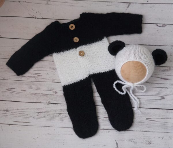 81ZSGOlaNvL._AC_SL1500 Vemonllas Newborn Photography Props Boys Girls Outfits Mohair Bear Hat Bonnet & Footed Romper Bodysuit Photoshoot Costume Set
