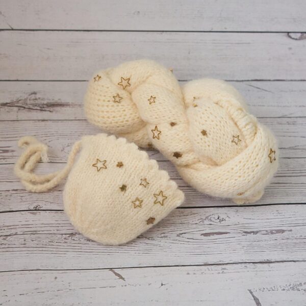 Vemonllas Newborn Baby Photography Props Outfits Hat Long Ripple Wrap Set for Boys Girls Photography Photoshoot Photos