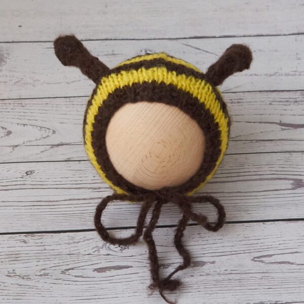 Vemonllas Newborn Photography Props Boys Girls Outfits Mohair Bear Hat Bonnet & Footed Romper Bodysuit Photoshoot Costume Set