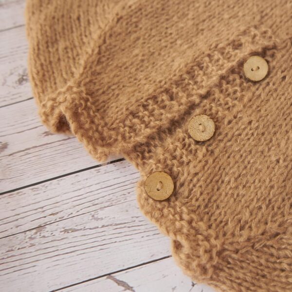 Vemonllas Newborn Photography Props Boys Girls Outfits Mohair Bear Hat Bonnet & Footed Romper Bodysuit Photoshoot Costume Set