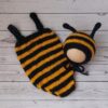 Vemonllas Newborn Photography Props Boys Girls Outfits Mohair Bear Hat Bonnet & Footed Romper Bodysuit Photoshoot Costume Set