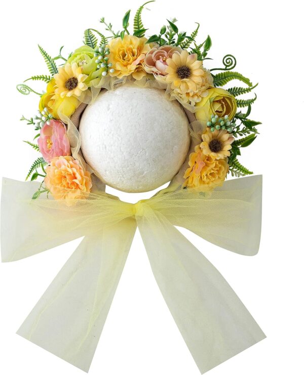 Vemonllas Newborn Photography Props Boys Girls Floral Sitter Hat Baby Photo Props Flowers Bonnet